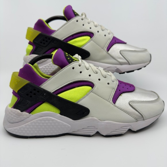 Nike Shoes - Nike Air Huarache Womens 11 Running Shoes White Neon Magenta Green 2021 Sneakers